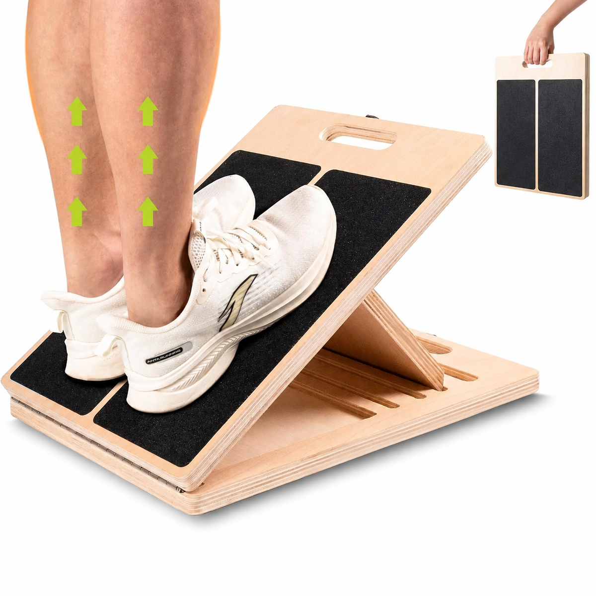 Adjustable Wooden Slant Board for Calf and Ankle Stretching