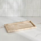 Genuine Travertine Stone Tray – Decorative 9.8 × 5.9 in Organizer