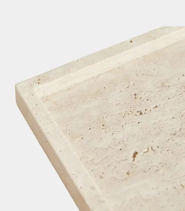Genuine Travertine Stone Tray – Decorative 9.8 × 5.9 in Organizer