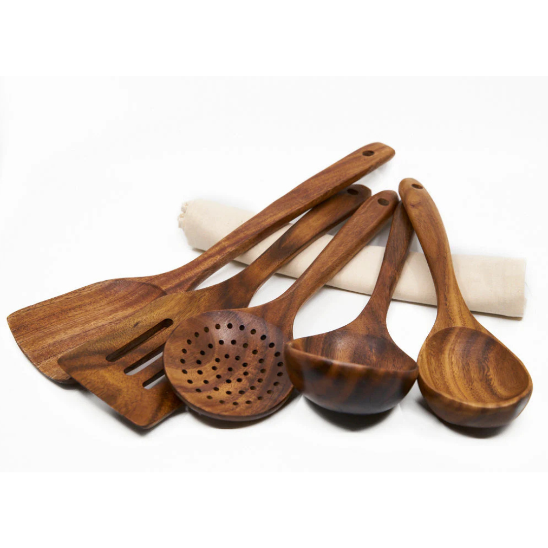 Walnut Kitchen Utensil Set (5 Pieces)