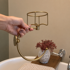Wall-Mounted Towel Holder with Candle Holder – 2-in-1 Bathroom Organizer