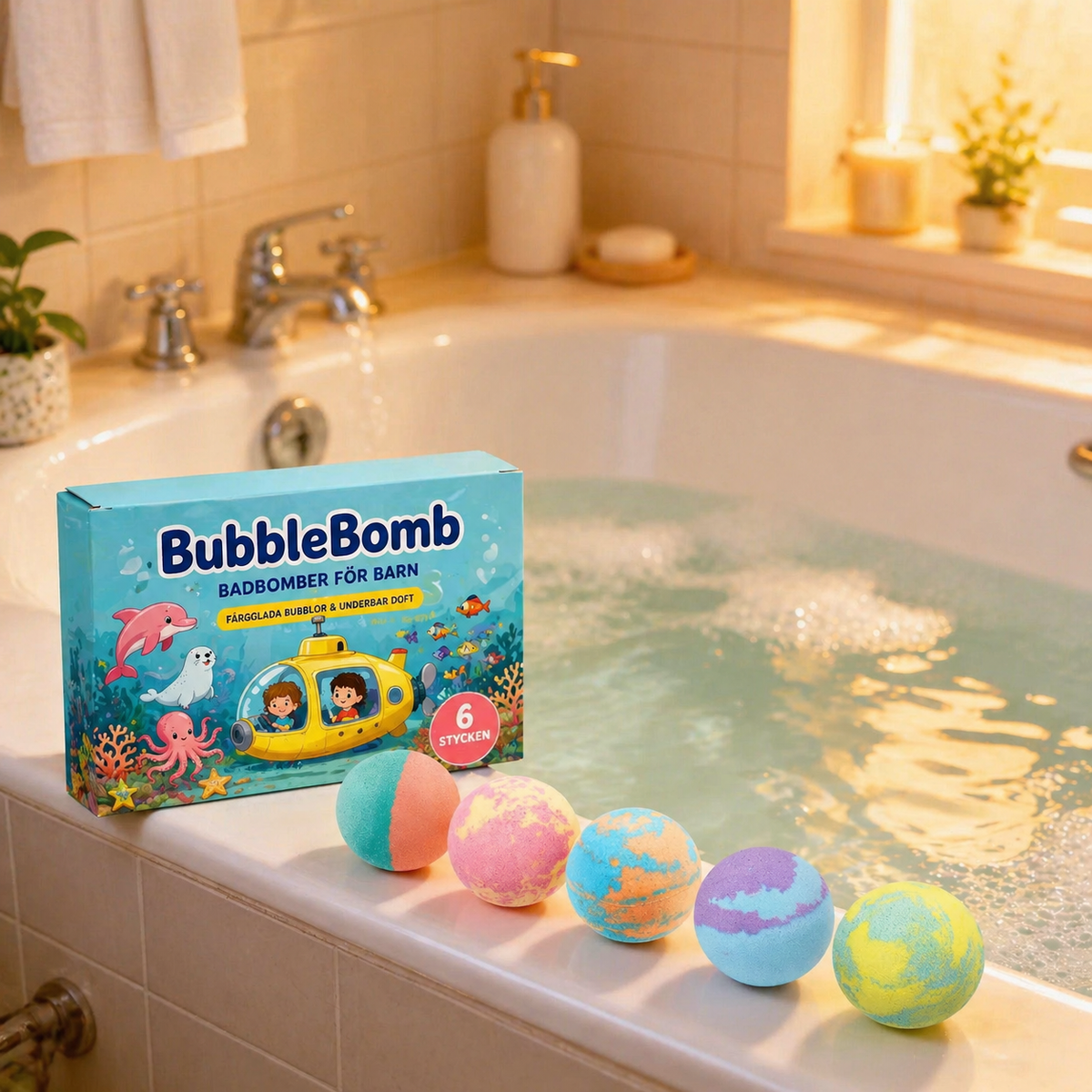Kids' Colorful Bath Bomb with Surprise Toy Inside