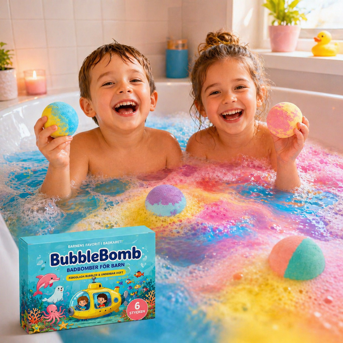 Kids' Colorful Bath Bomb with Surprise Toy Inside