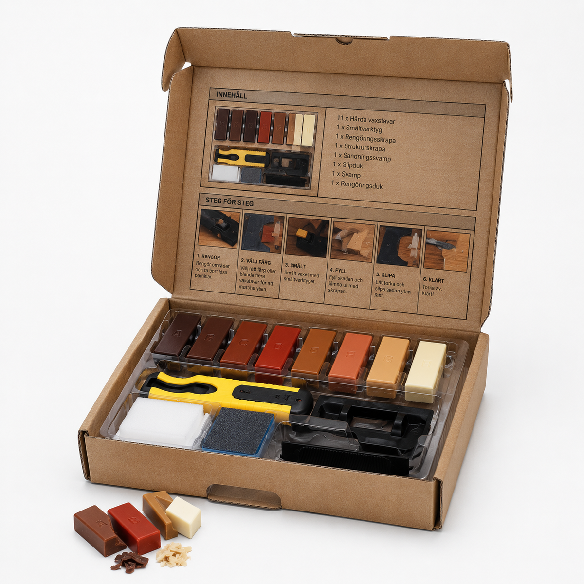 Wood Floor & Laminate Repair Kit – 11 Wax Sticks for Scratches & Damage