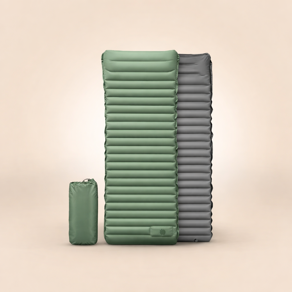 Ultralight Inflatable Camping Sleeping Pad with Built-In Pillow