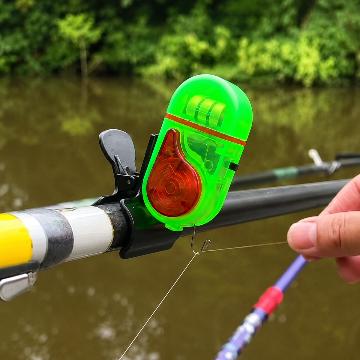 Fishing Rod Bite Alarm with LED Light and Sound Alert