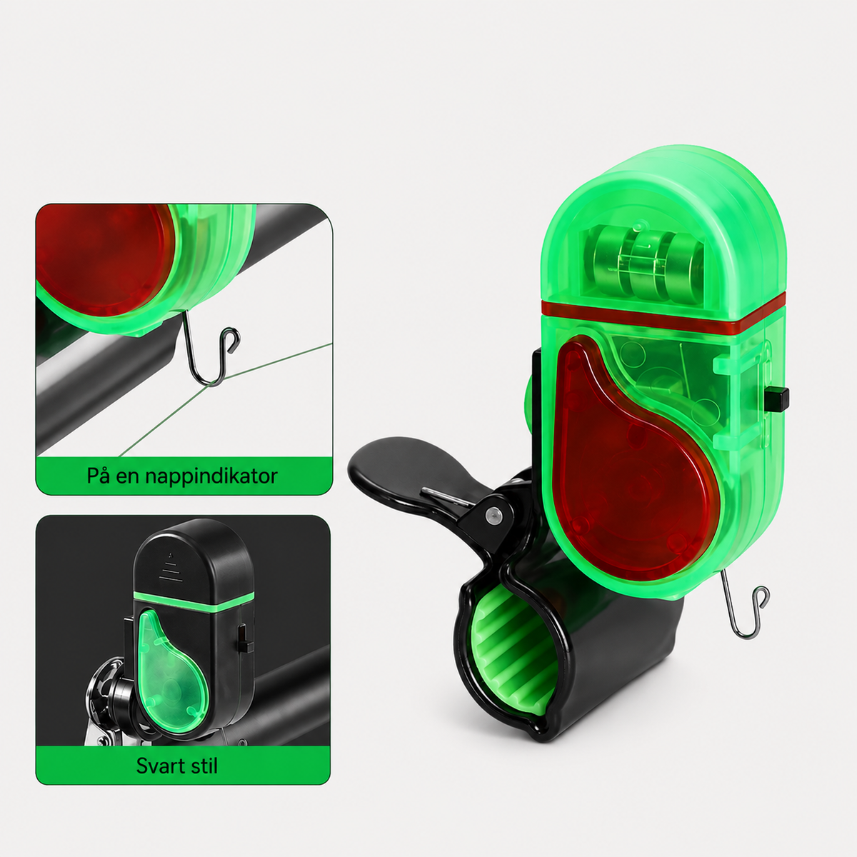 Fishing Rod Bite Alarm with LED Light and Sound Alert