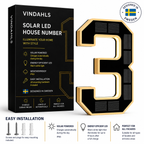 Vindahls House Numbers | Illuminated & Solar-Powered
