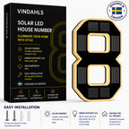 Vindahls House Numbers | Illuminated & Solar-Powered