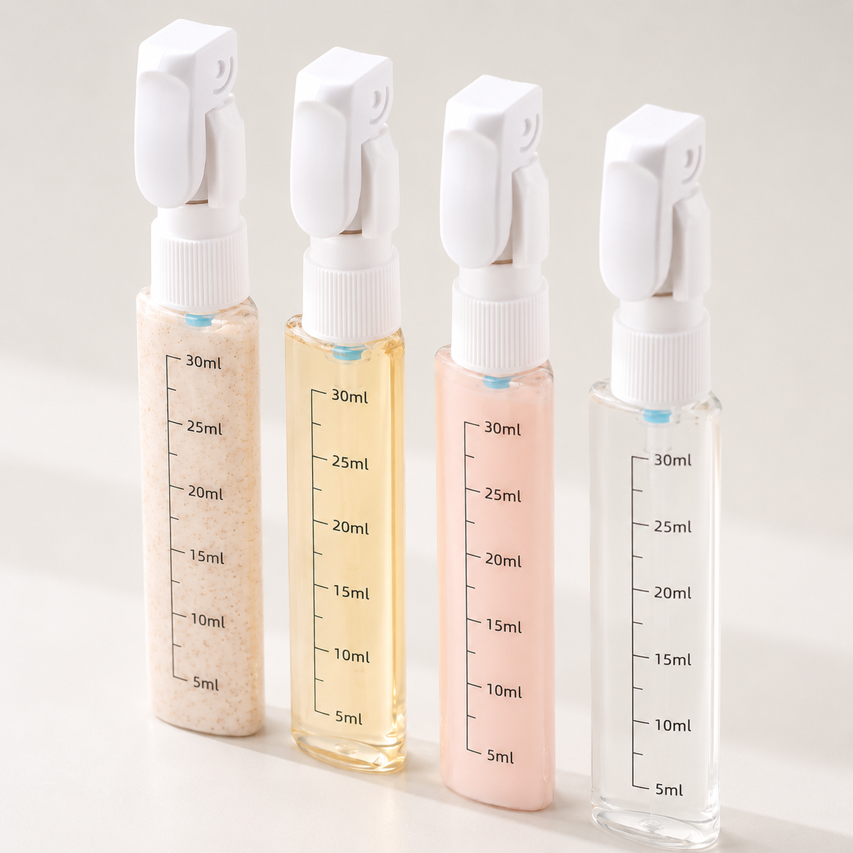 4-in-1 Refillable Travel Bottle for Shampoo, Conditioner & Lotion
