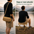 Lightweight Folding Camping Stool with Shoulder-Strap Carry Bag