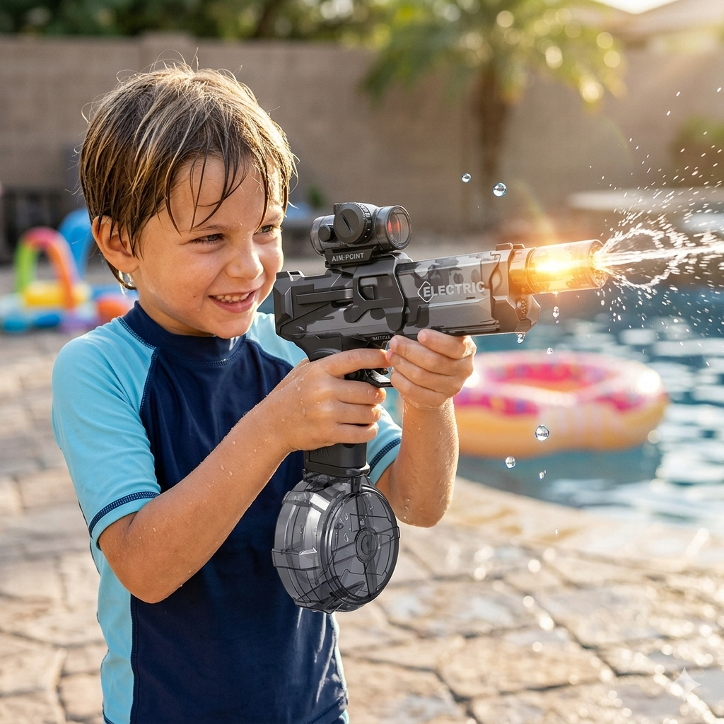 Kids' Electric Water Gun with Automatic Firing for Outdoor Play