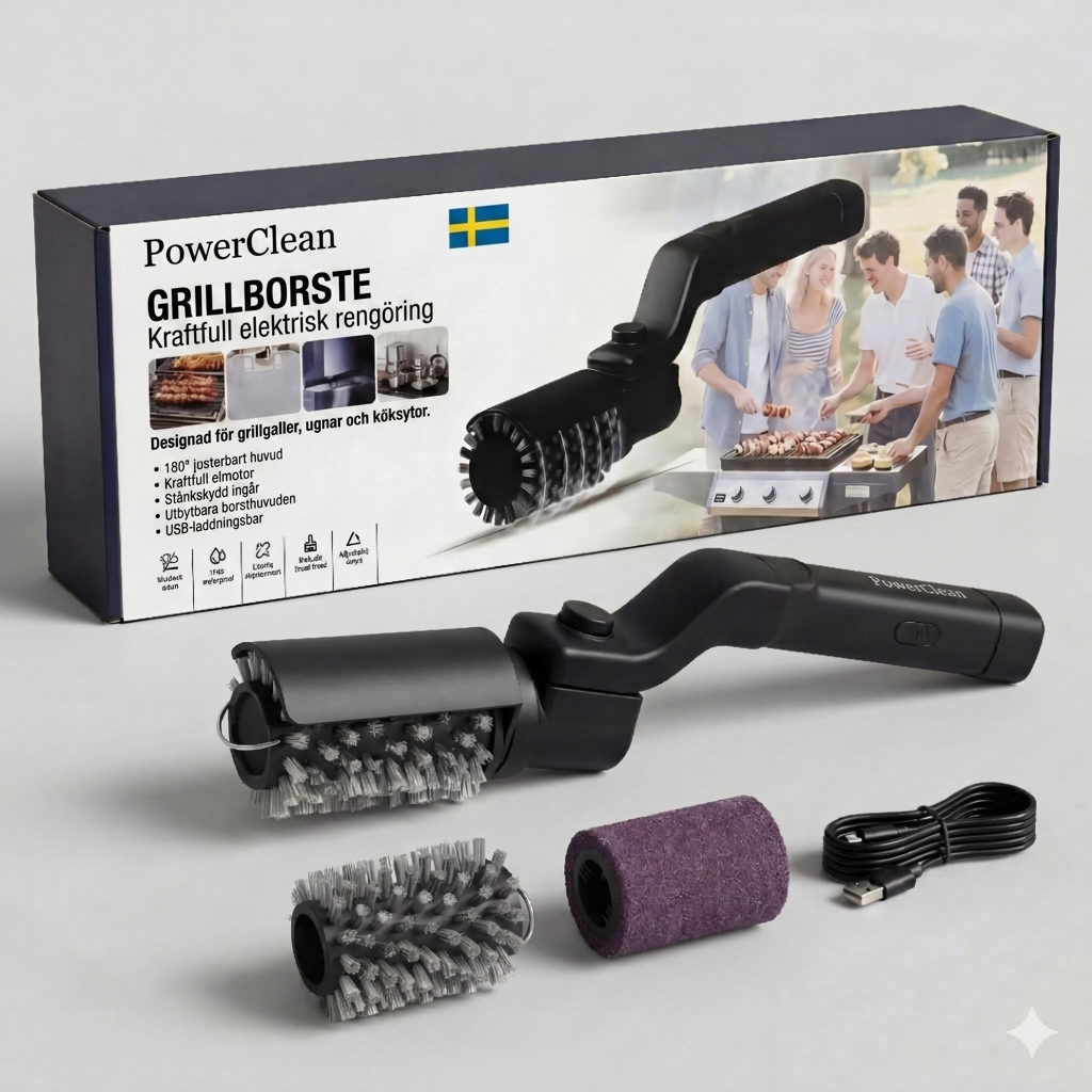 Cordless Electric Grill Cleaning Brush – 3 Speeds & 180° Adjustable Head