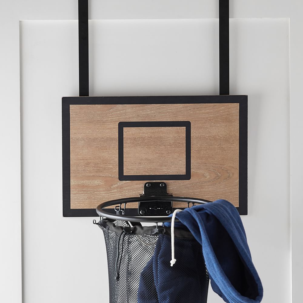 Over-the-Door Basketball Laundry Hamper – Hanging Laundry Bag for Kids’ Rooms