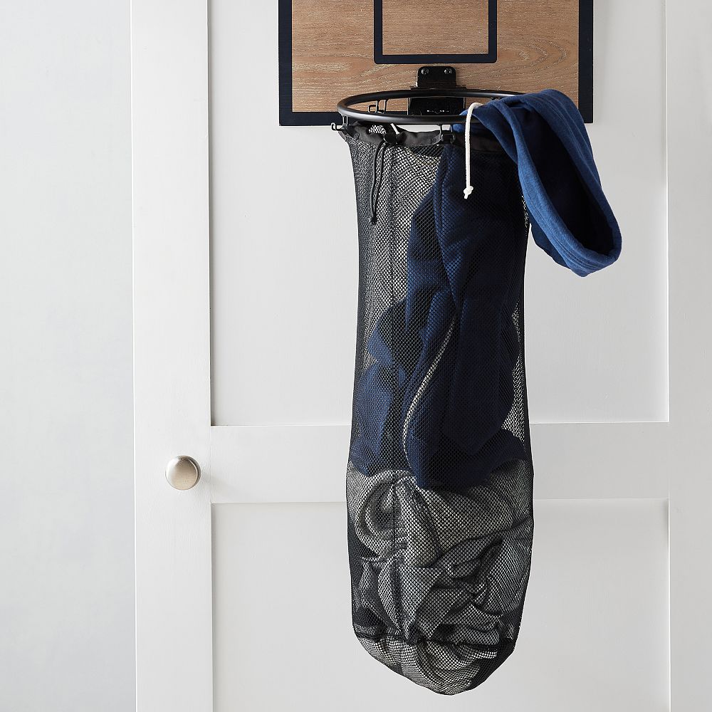 Over-the-Door Basketball Laundry Hamper – Hanging Laundry Bag for Kids’ Rooms
