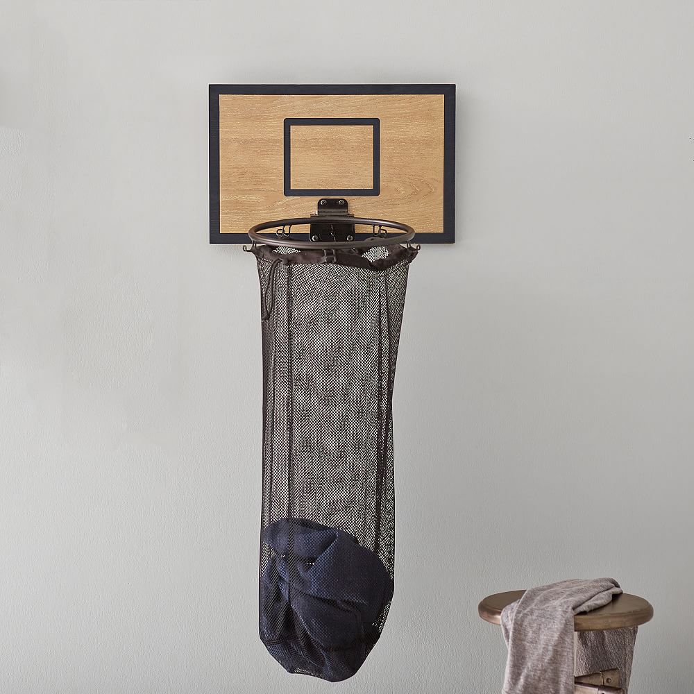 Over-the-Door Basketball Laundry Hamper – Hanging Laundry Bag for Kids’ Rooms