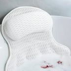 Padded Bathtub Pillow with Suction Cups for Neck, Shoulder & Back Support