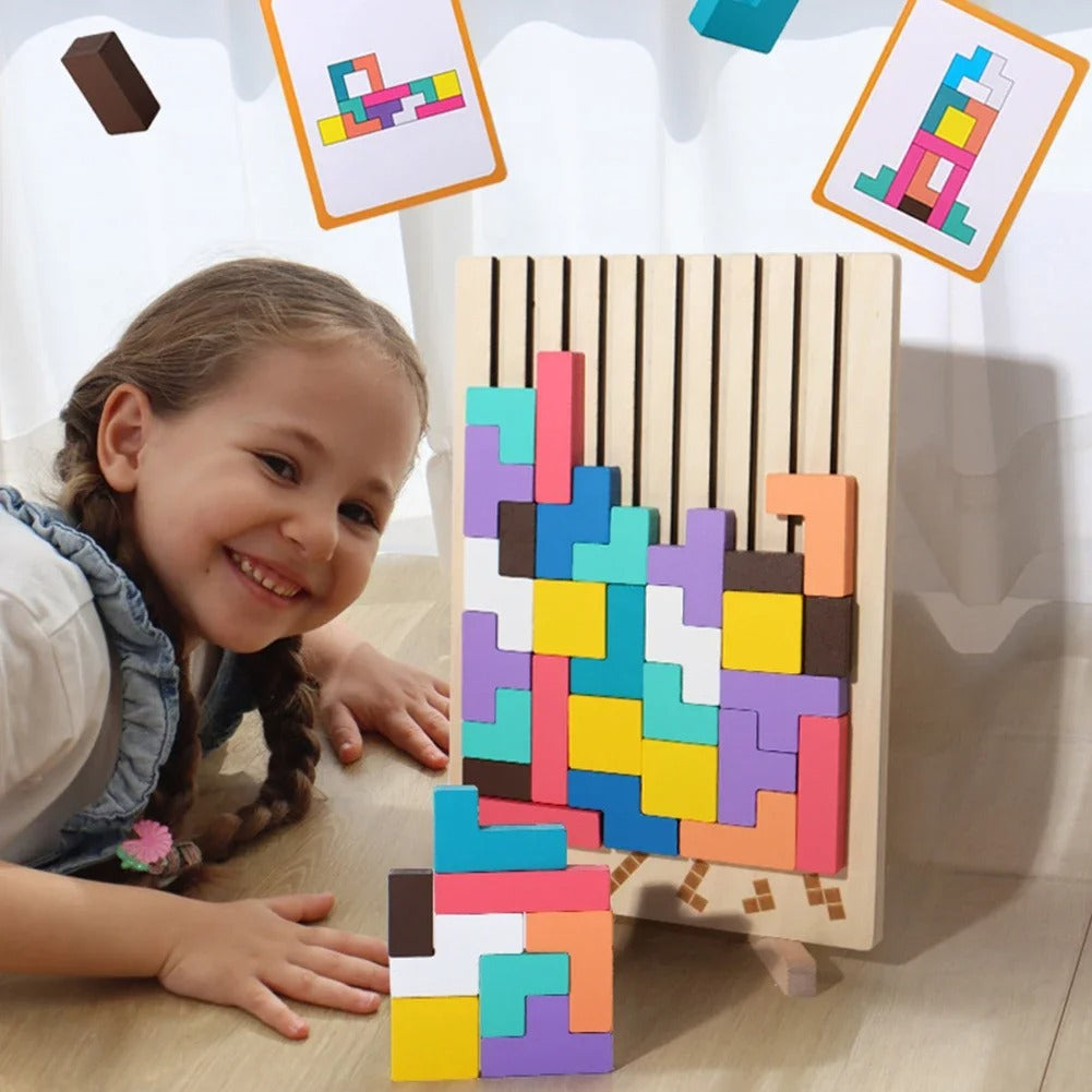 Kids' Building Block Logic Puzzle – Colorful Problem-Solving Game