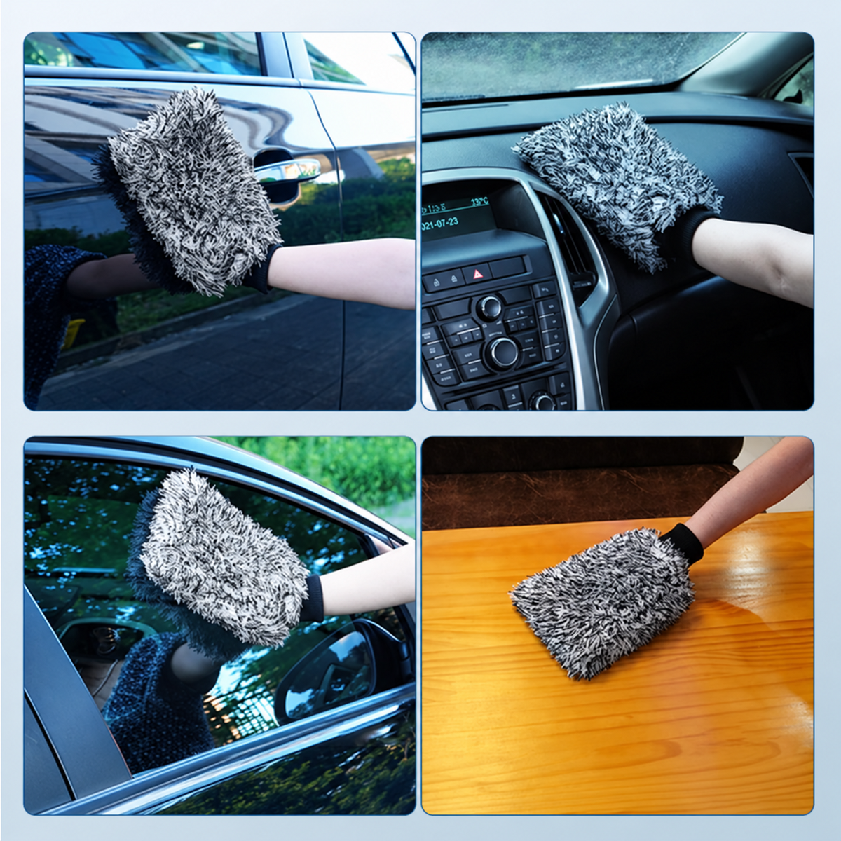 Mikrofiber-tvättvante för rengöring av bil och andra ytor