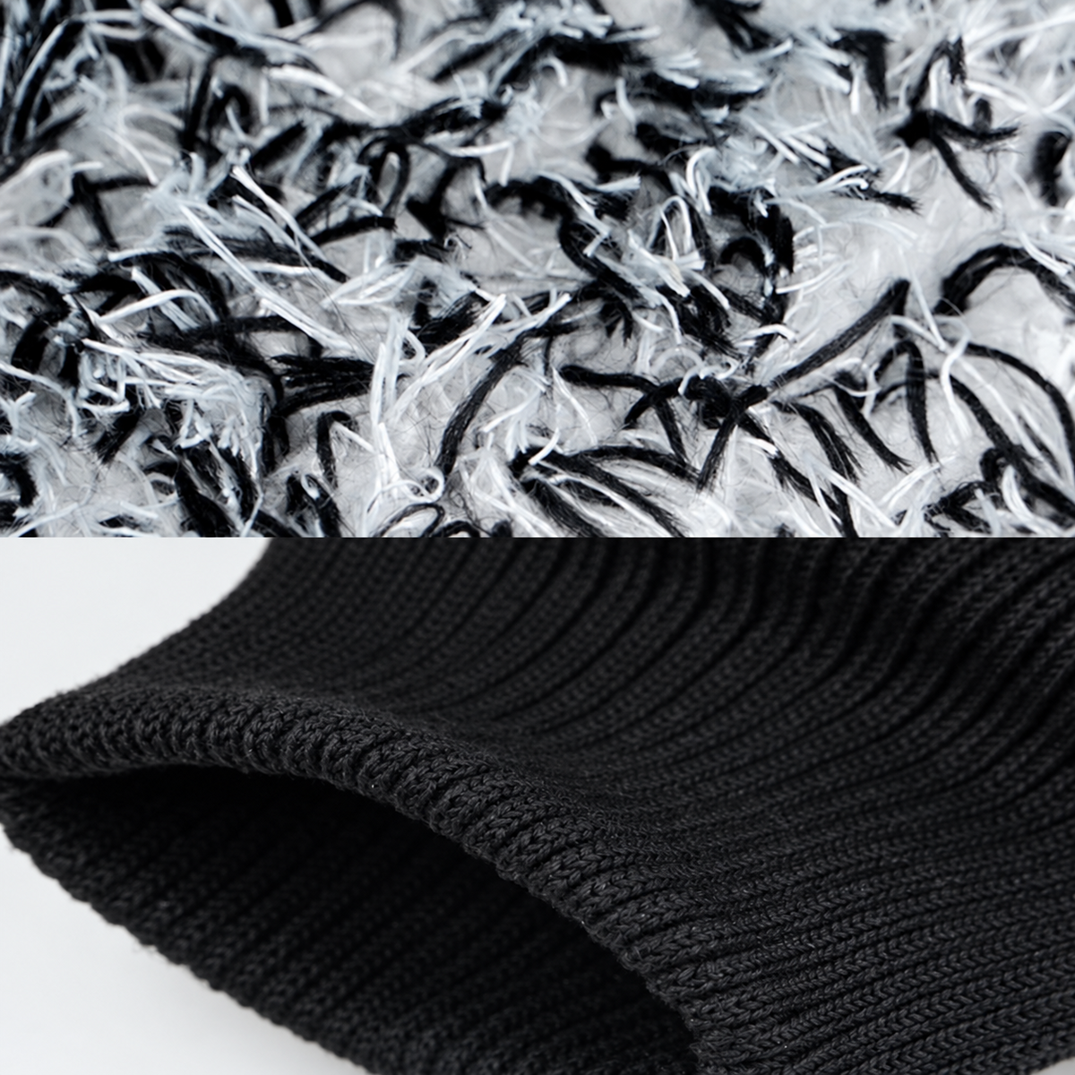 Närbild på tvättvantens fiberyta och svarta mudd