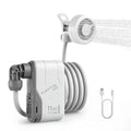 Portabel uppladdningsbar campingdusch med pump, slang och USB-C-kabel